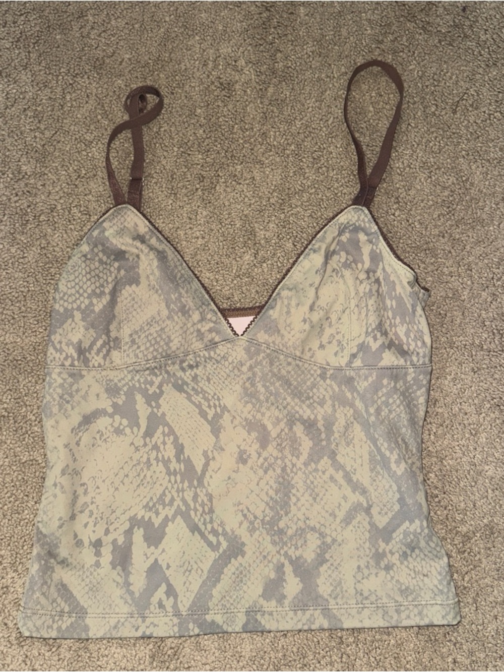 Pacsun Snake Print Cami Top in green